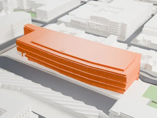 Bibliothèque et Archives nationales du Québec model, North view