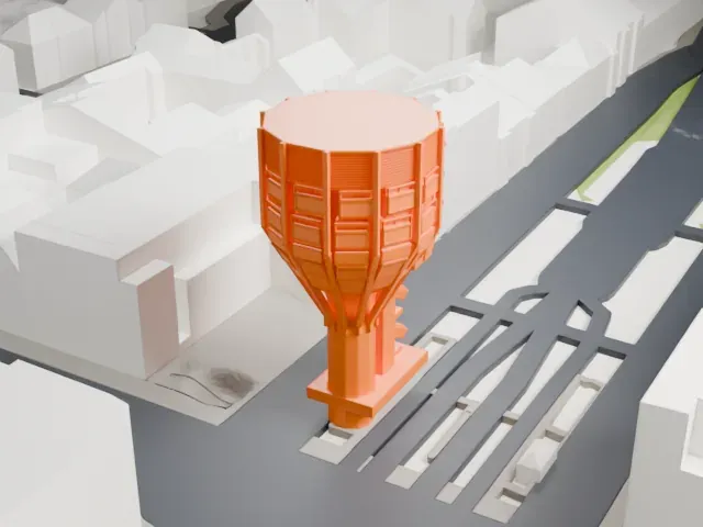 Bierpinsel model, East view