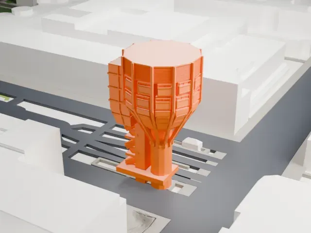 Bierpinsel model, South view