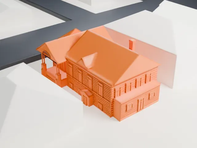 Bikur Cholim Synagogue model, North view