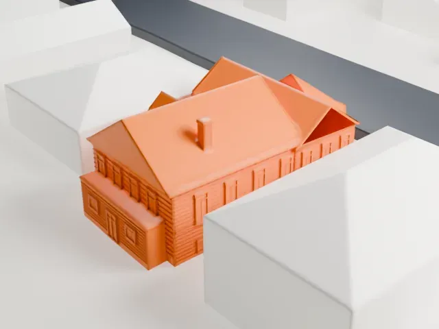 Bikur Cholim Synagogue model, West view