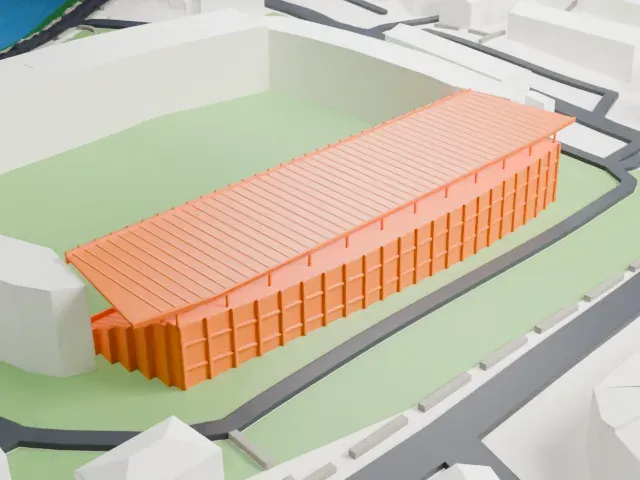 Bilino Polje Stadium model, North view