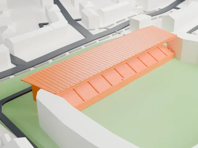 Bilino Polje Stadium model, South view