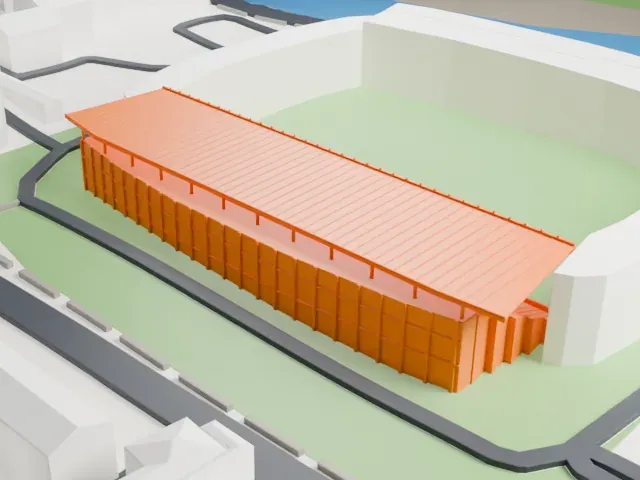 Bilino Polje Stadium model, West view