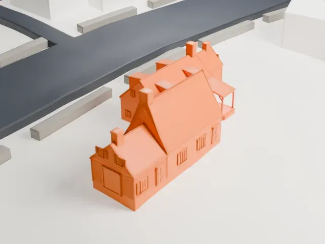 Billiou–Stillwell–Perine House model, South view