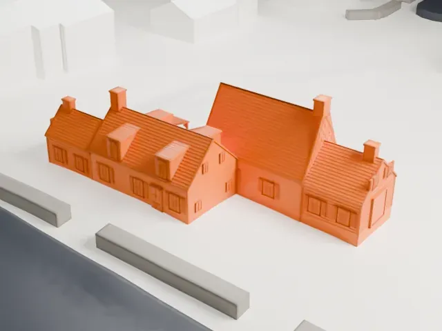 Billiou–Stillwell–Perine House model, West view