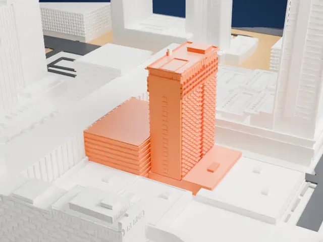 Binion's Gambling Hall and Hotel model, East view