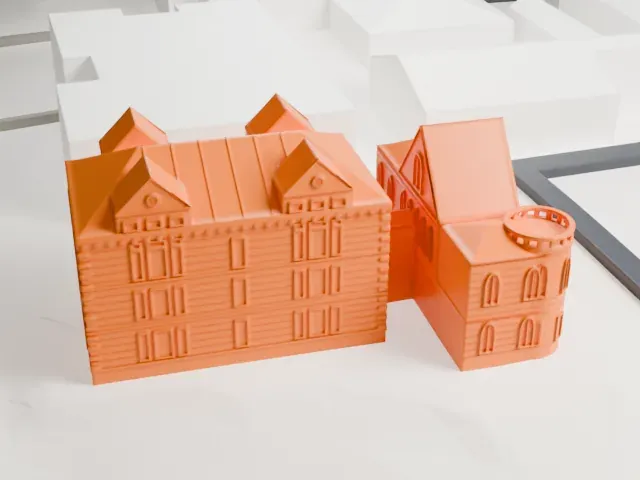 Bishop Museum model, East view
