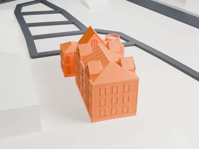 Bishop Museum model, South view