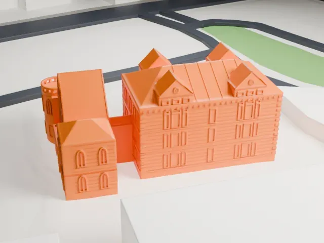 Bishop Museum model, West view