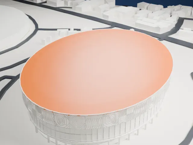 BK Arena model, East view