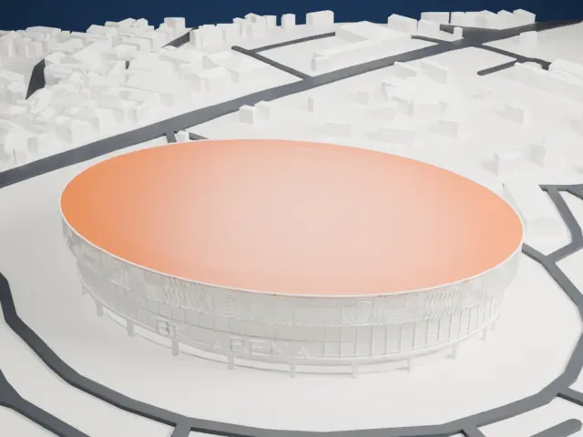 BK Arena model, South view