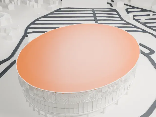 BK Arena model, West view
