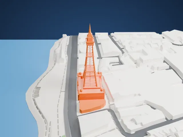 Blackpool Tower model, South view