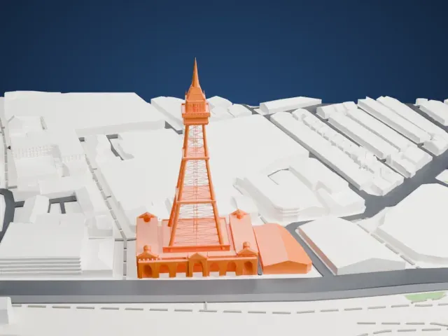Blackpool Tower model, West view