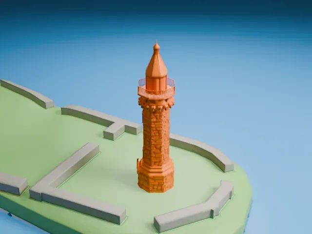 Blackwell Island Light model, East view