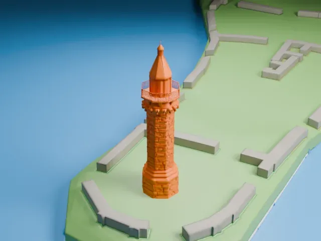 Blackwell Island Light model, North view