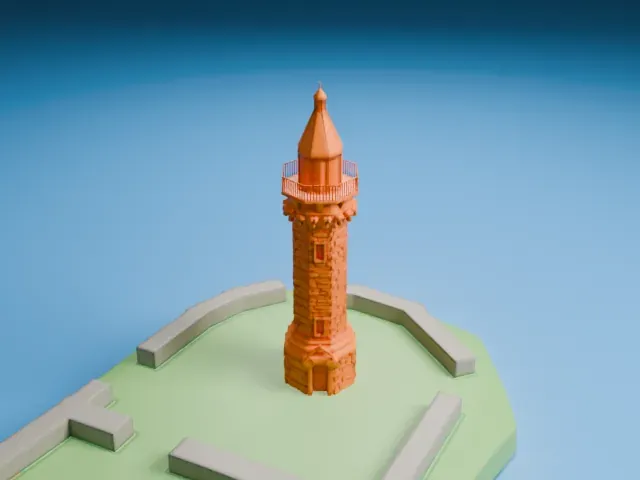 Blackwell Island Light model, South view
