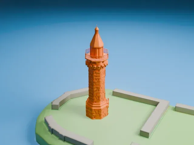 Blackwell Island Light model, West view