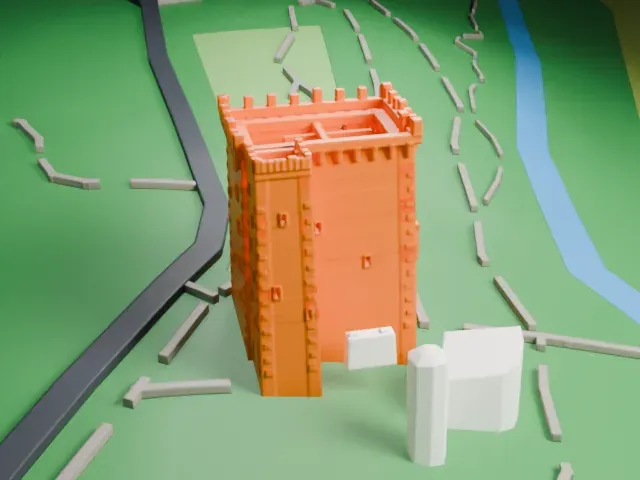 Blarney Castle model, East view