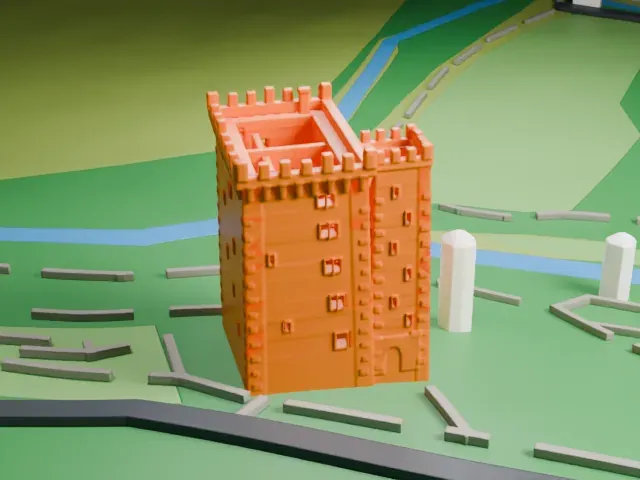 Blarney Castle model, South view