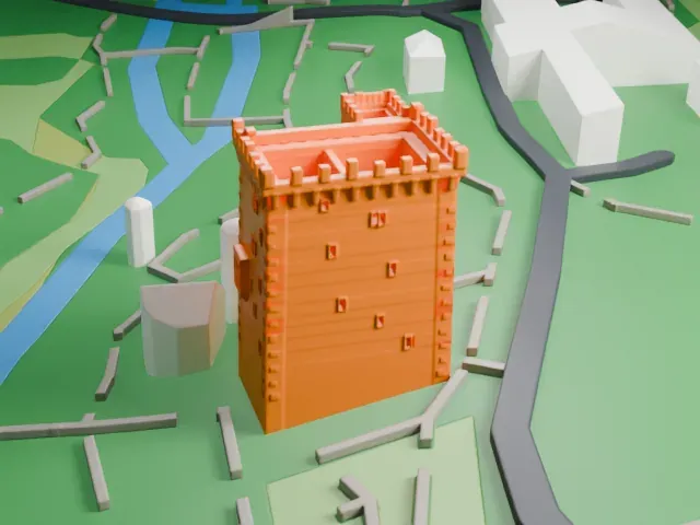 Blarney Castle model, West view