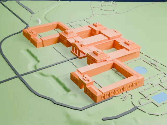 Blenheim Palace model, West view