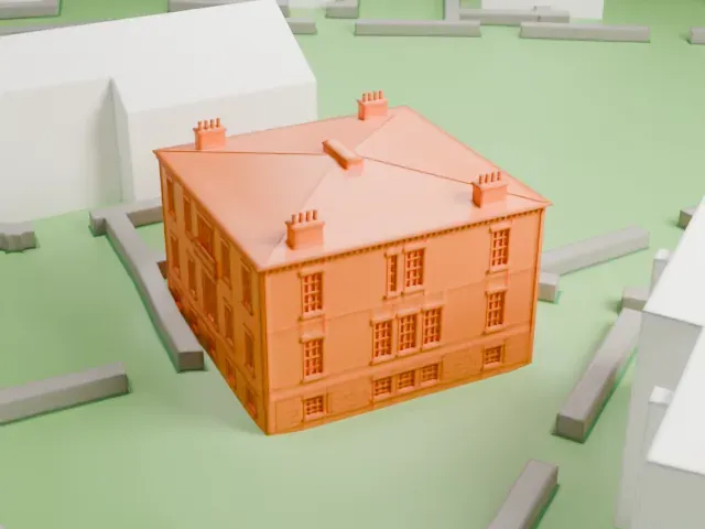 Block House, Governors Island model, East view