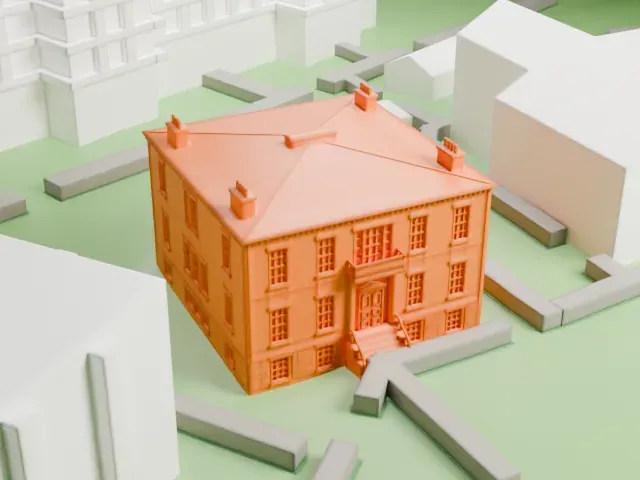 Block House, Governors Island model, North view