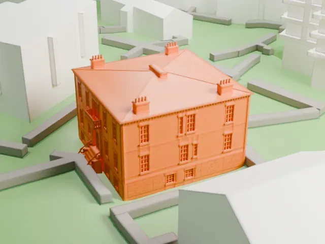 Block House, Governors Island model, West view