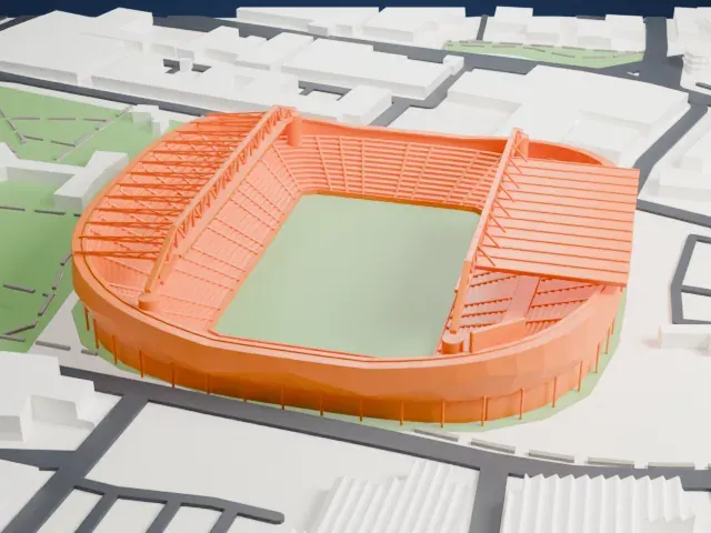 Bloomfield Stadium model, North view