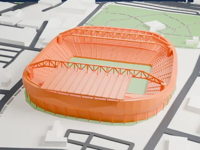 Bloomfield Stadium model, West view