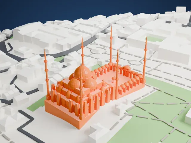 Blue Mosque model, East view