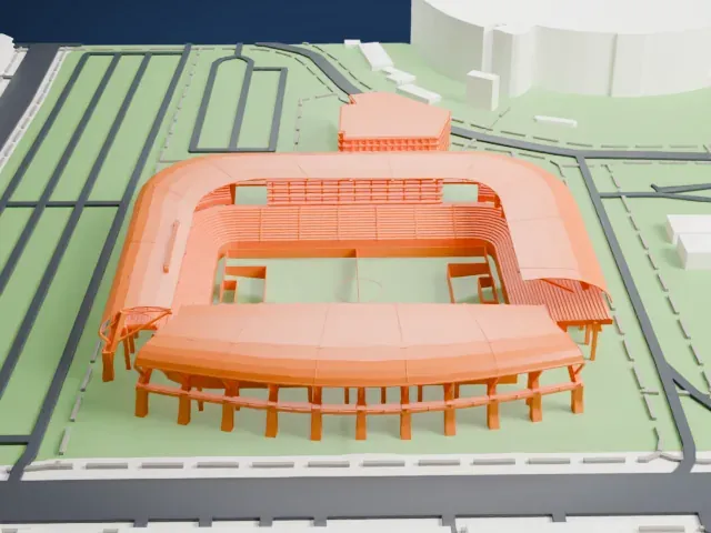 BMO Stadium model, East view