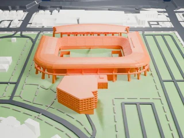 BMO Stadium model, West view