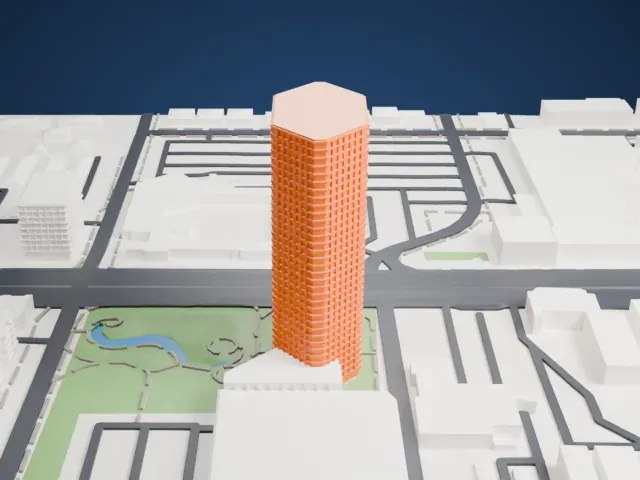 BMO Tower model, West view