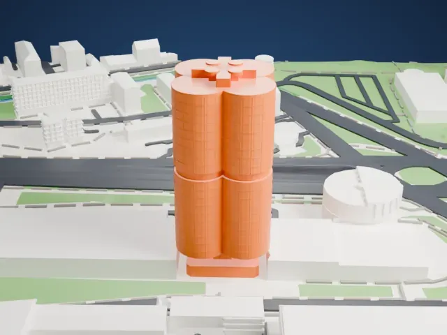 BMW Headquarters model, North view