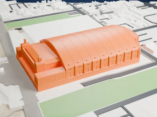 Boardwalk Hall model, East view