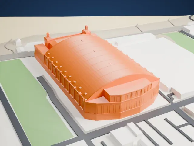Boardwalk Hall model, North view
