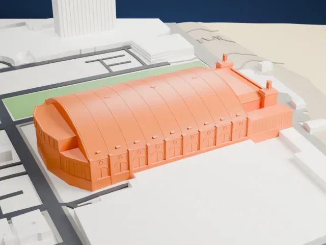 Boardwalk Hall model, West view