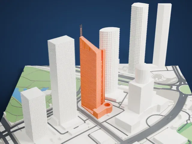 Bocom Financial Towers model, North view