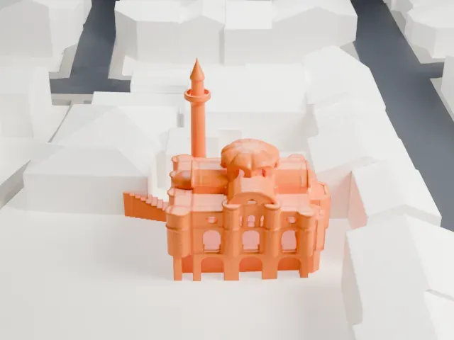 Bodrum Mosque model, West view
