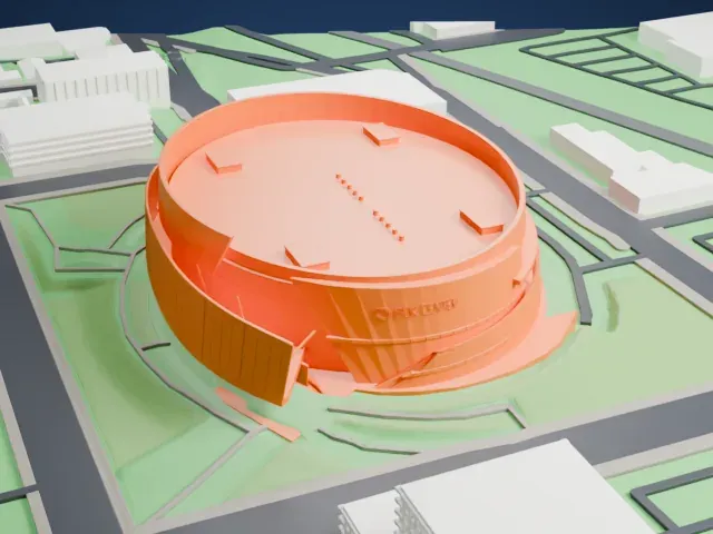 BOK Center model, East view