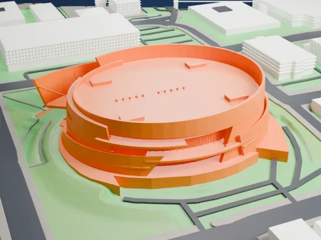 BOK Center model, North view