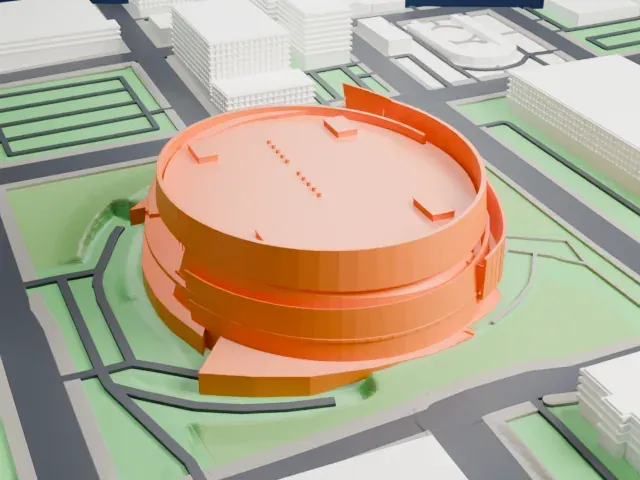 BOK Center model, West view