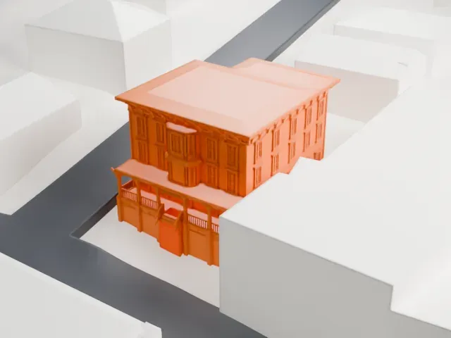 Boonton Public Library model, South view