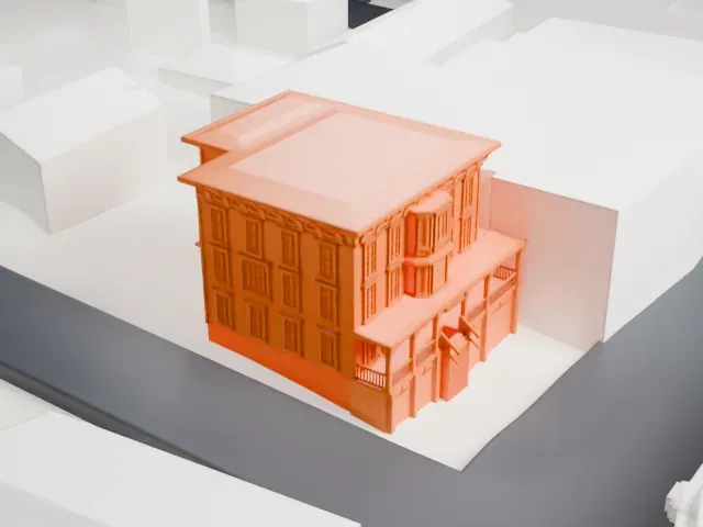 Boonton Public Library model, West view