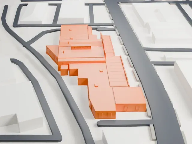 Borden Milk Company Creamery model, West view