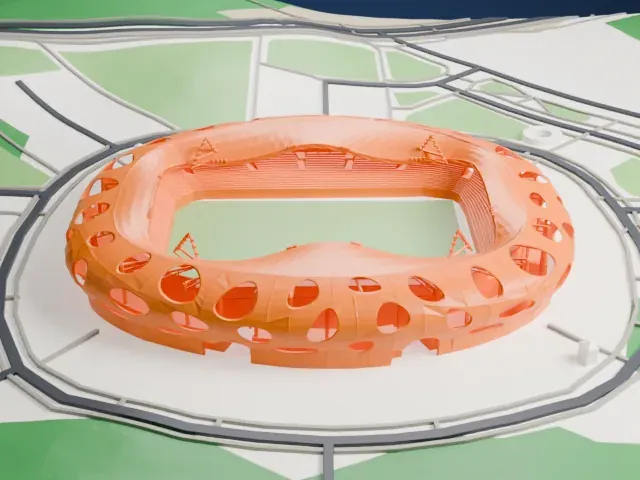 Borisov Arena model, East view