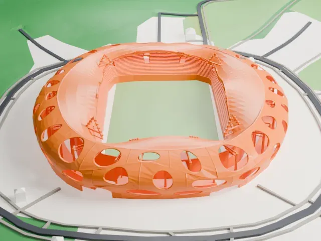 Borisov Arena model, North view